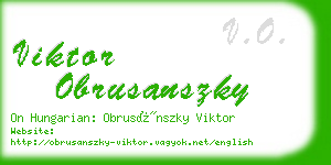 viktor obrusanszky business card